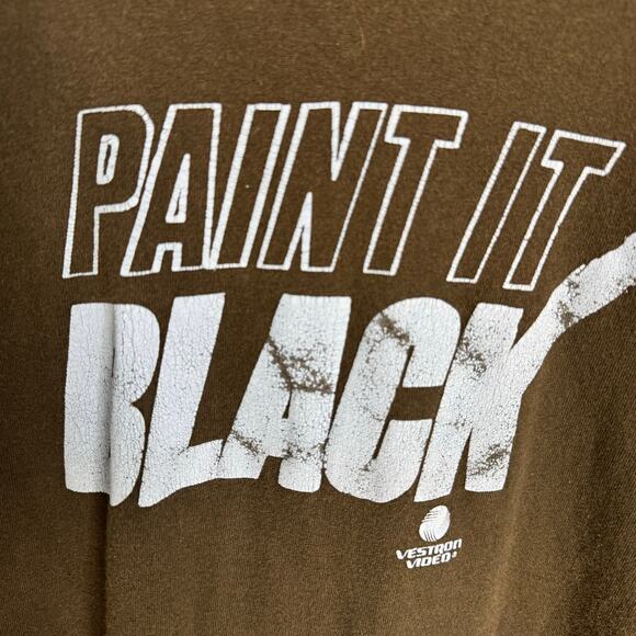 Vintage 90s Paint It Black Graphic Tee Fruit of the Loom USA Made Size XL - Picture 6 of 6